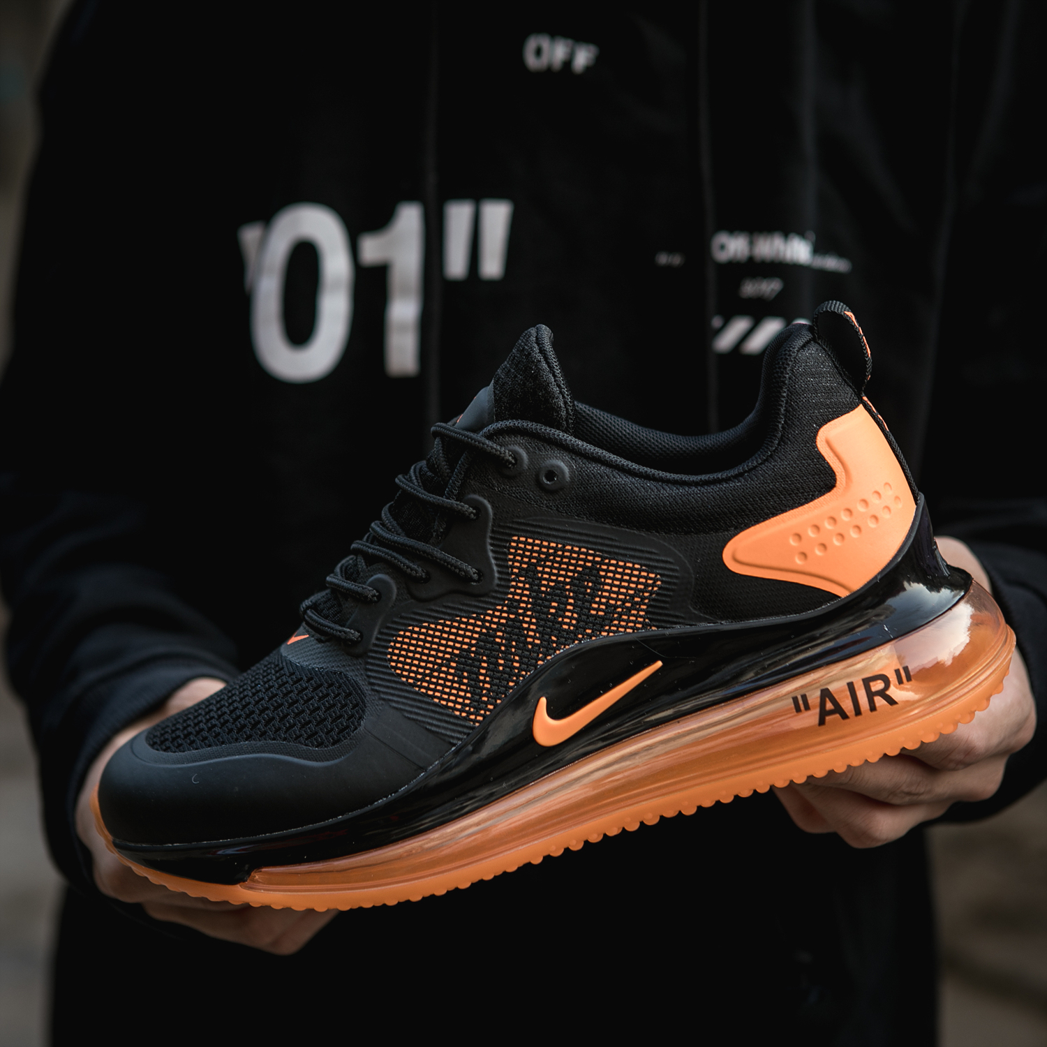 2020 Men Nike Air Max 720 Black Orange Air Shoes